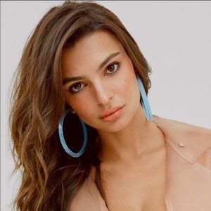 Alison Lou Large Loucite Jelly Hoops in Blue